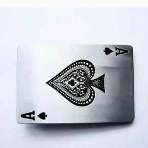 New Ace of spades silver playing card poker card belt buckle